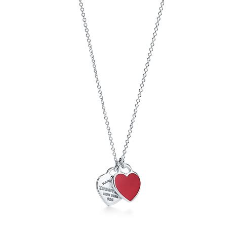 tiffany double heart pendant silver.